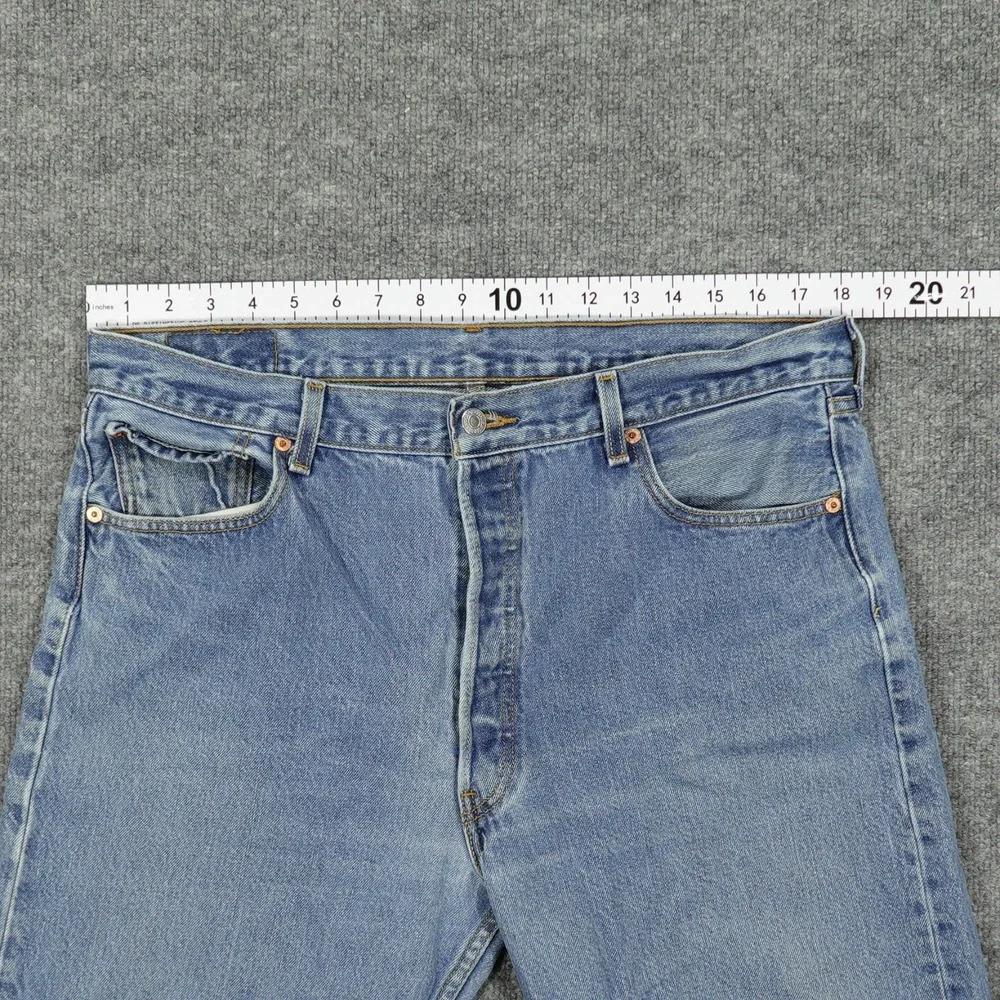 Vintage Levis 501XX Mens Jeans 36x32 Blue Original Fit Straight Leg Button Fly‎